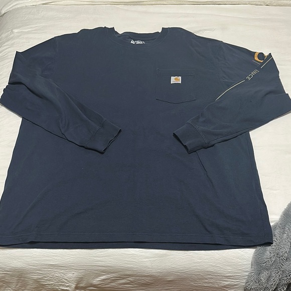 Carhartt Men's Dark Blue Long Sleeve Tee - Picture 1 of 4